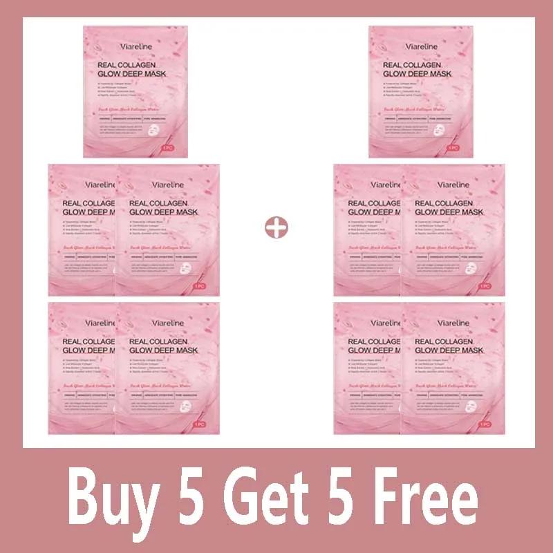 Masque Collagène Nuit Masque Visage Saumon pour Peau Éclat Verre Élasticité Hydratant Raffermissant Lisse Soin Coréen 10pcs