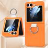 Solid Color Folding With Finger Ring Buckle Case For Samsung Z Flip 6 5 Zflip 5 Z Flip4 Z Flip 3 5G Shockproof Matte Clear Cover