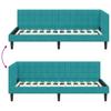 L Shaped Bed Frame with Headboard Turquoise 90 Cm X 190 Cm Velvet