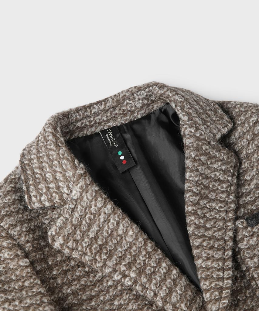 Panicale Brown Wool Blend Knit Jacket