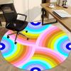 1pc Colorful Circles Chair Carpet for Office, Soft Flannel Throw Mat, Perfect for Office, Holiday Party Decoration Choice yy260320132