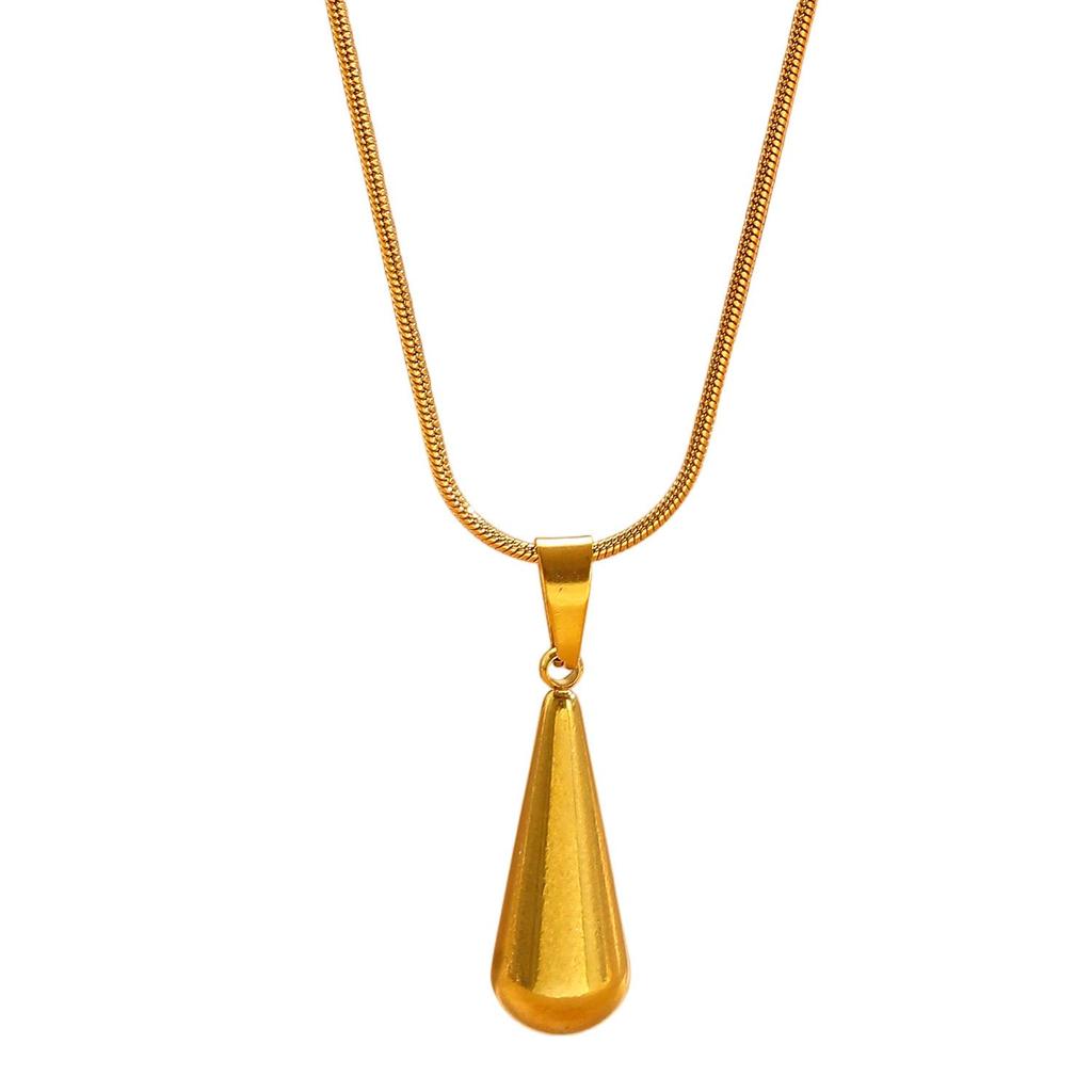 Sophisticated Water Drop Pendant Necklace - Stainless Steel Luxury for Women