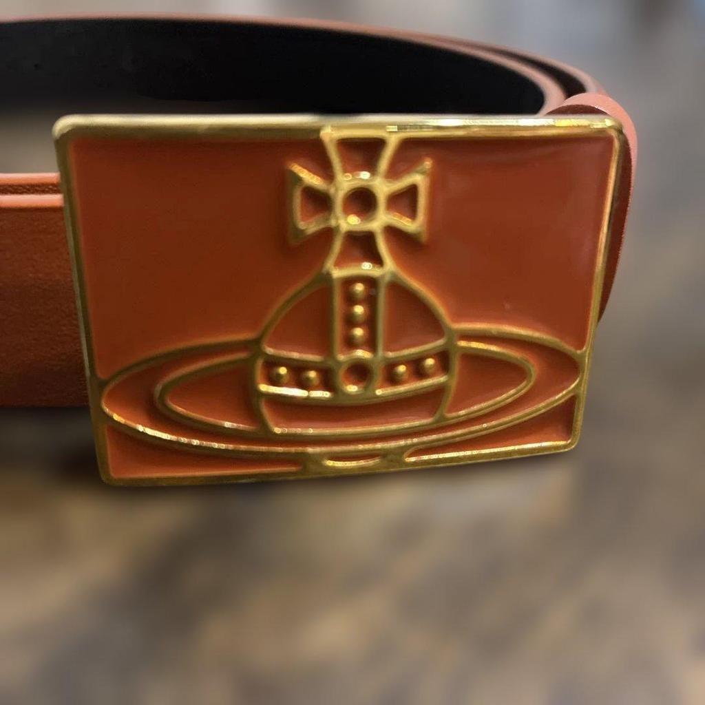 Used Vivienne Westwood Orb Buckle Leather Belt