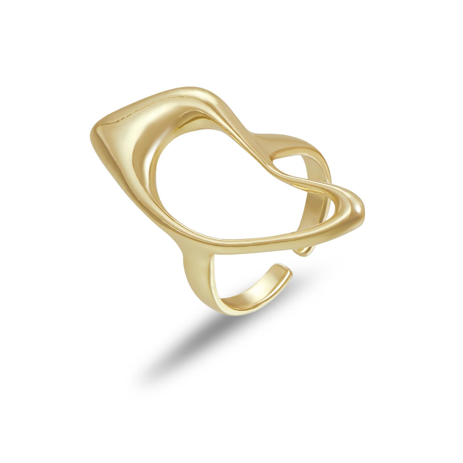 

European and American jewelry ins fashion light luxury geometric girls jewelry trend opening adjustable ring women золотой