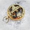 Pocket Brass Compass With Leather Case Brass Marine Navigation Sundial Compass
