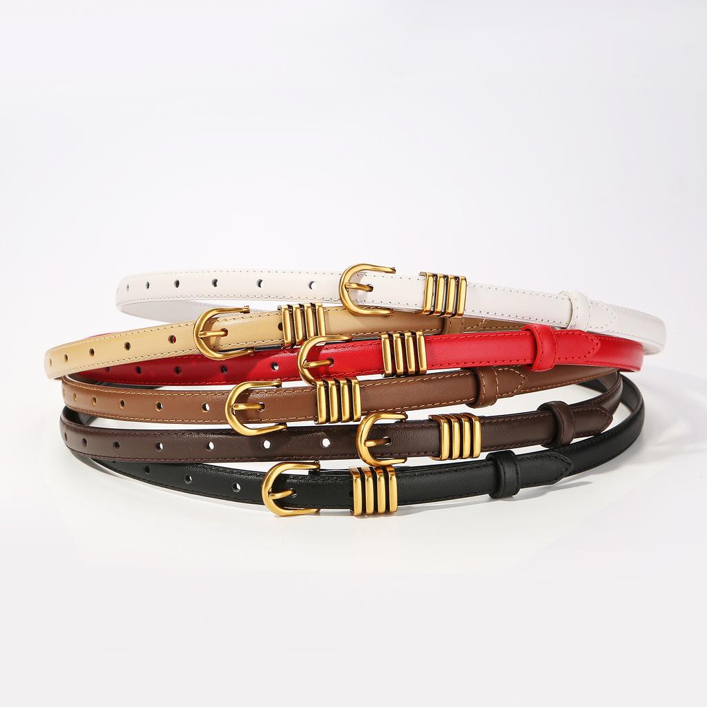 New 2026 Women Belt Fashion Skinny Thin Belts with Metal Buckle Ladies Vintage Waistband for Dress Jeans