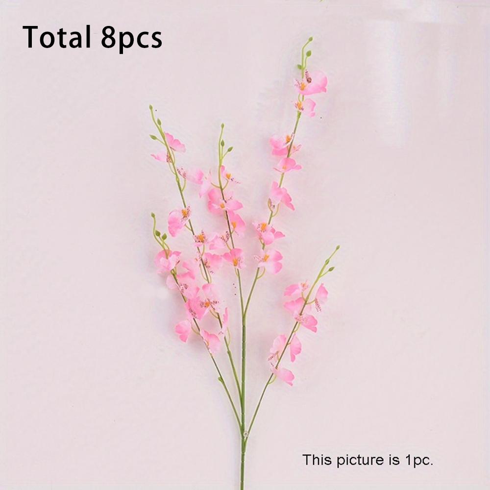 Artificial Dancing Orchid Flowers, Silk Faux Flowers Fake Butterfly Orchids Bouquet Artificial Gypsophila Flowers for Home Decor