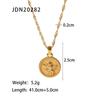 French Vintage Coin Pendant Necklace Ins Style Minimalist Versatile Sweater Chain Women