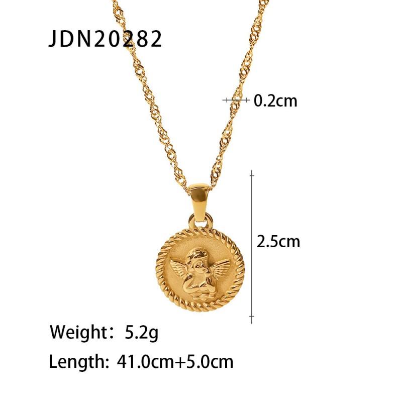 French Vintage Coin Pendant Necklace Ins Style Minimalist Versatile Sweater Chain Women