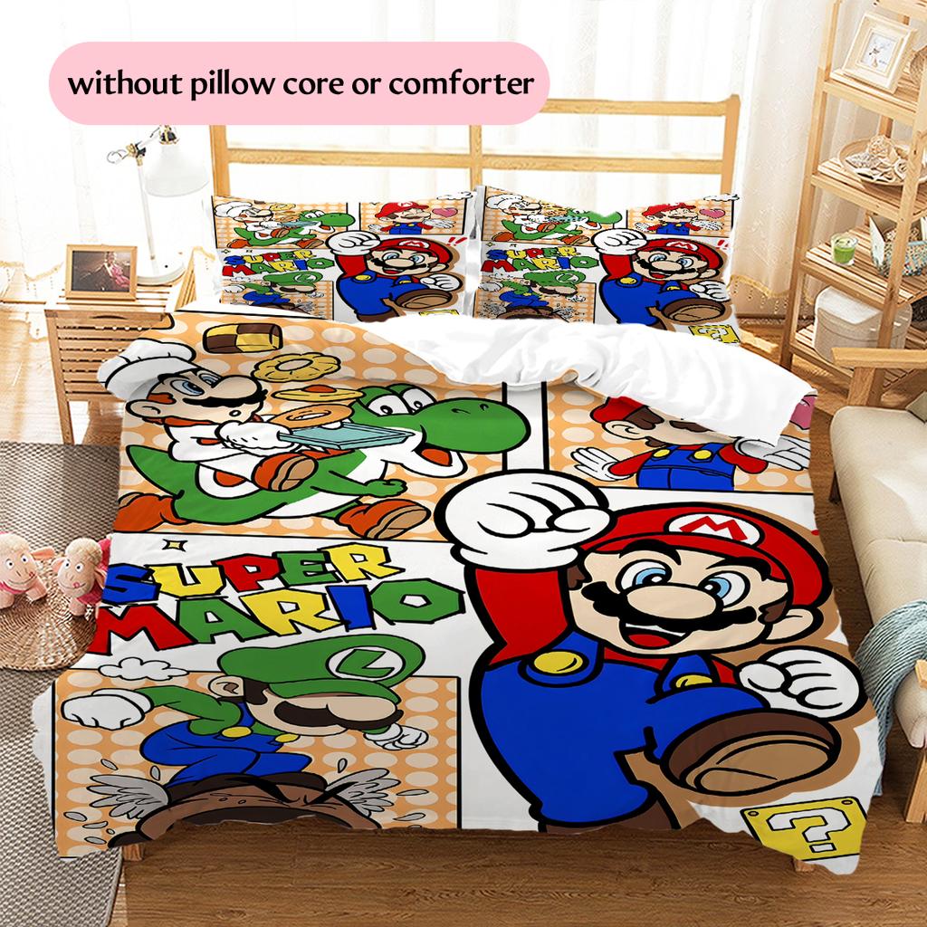Super Mario Poster Duvet Cover & Pillowcases, Mario Fan Bedroom Bedding, Perfect Gift.chl
