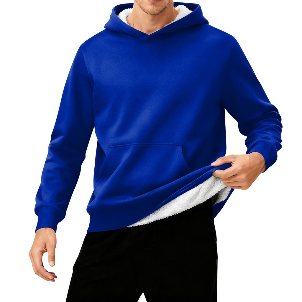 Men's Hooded Fleece-Lined Thick Warm Sweatshirt
