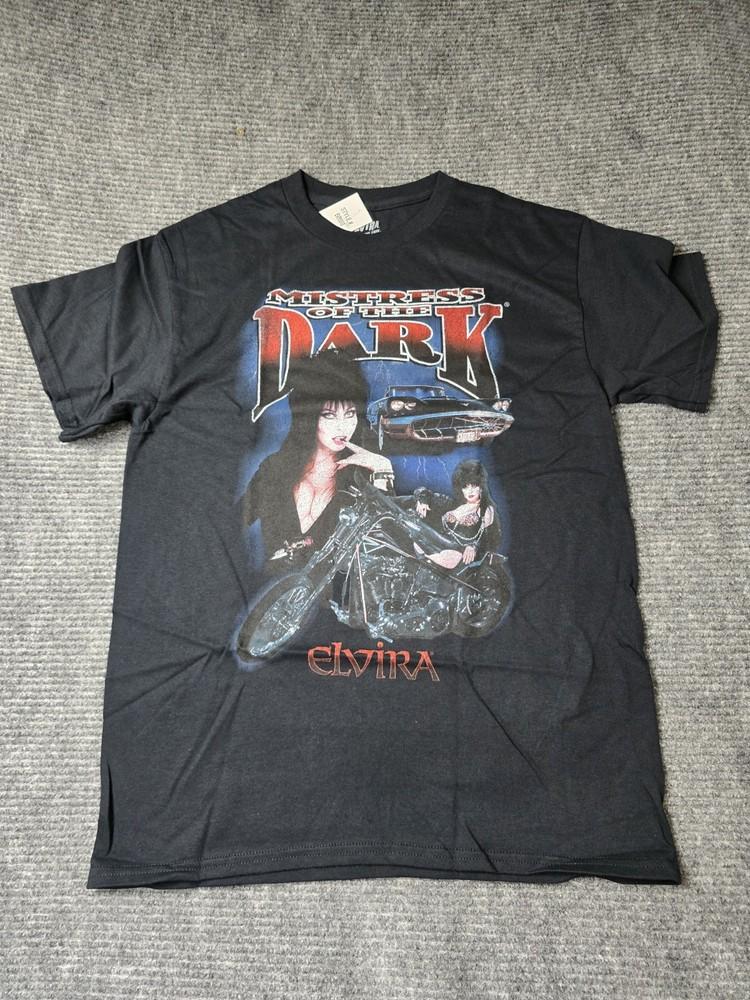 Elvira Mistress Of The Dark Black T-shirt Motorcycle Retro Size M Goth Horror Unisex T-Shirt XXXL