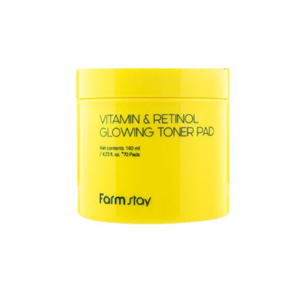 

FarmStay Vitamin & Retinol Glowing Toner Pad (140 мл / 4,73 жидких унций, 70 подушечек) (3 варианта) #140ml (70 pads) x 1pcs