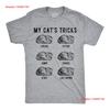 Mens Funny T Shirt My Cats Tricks Sarcastic Kitten Novelty For Men Vintage Washed Unisex Designer Clothes Casual Slightly