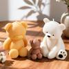 Handmade Creative Sitting Teddy Bear Silicone Candle Mold for Ornament or Aroma Stone Plaster.