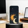 Sun Moon Phone Case For Samsung S25,S24,S21,S22,S23,S30,Ultra,S20,Plus,Fe,Soft Silicone Black Cover