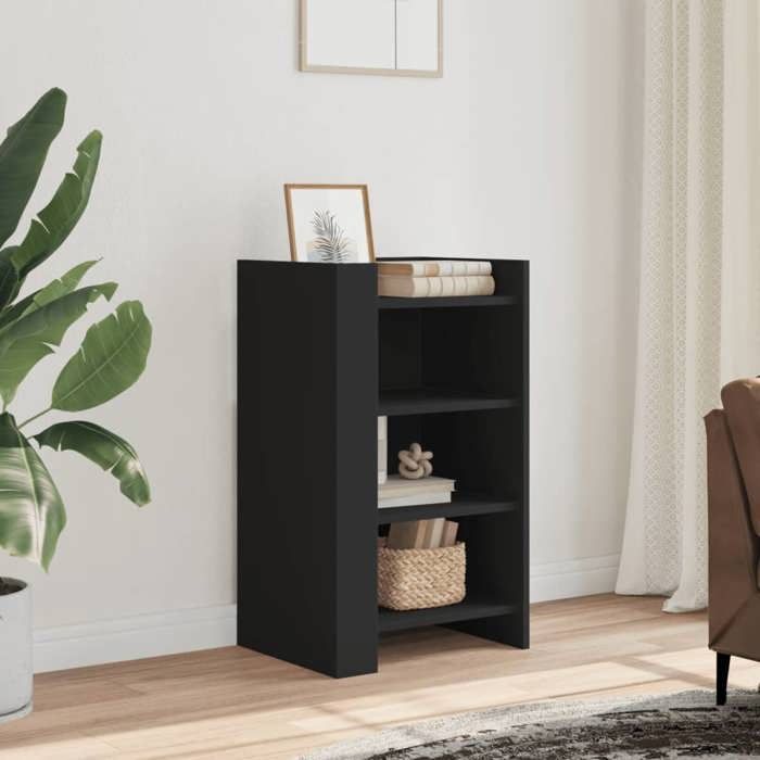 VidaXL Buffet noir 45x35x75 cm bois d’ingénierie, armoire, armoire latérale, armoire de rangement, armoire, placard, buffet 848382