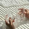 Tasse en Verre Tissée: Verres en relief style forêt fraîche pour l'eau, le jus ou le café