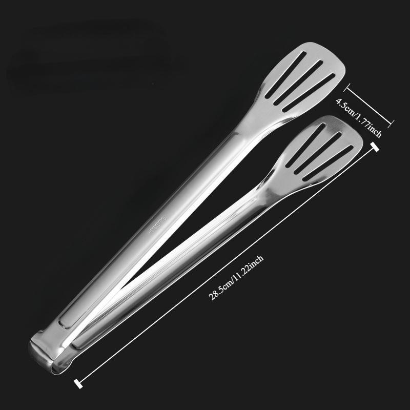 Stainless Steel Food Tongs 304 Non Slip Barbecue Steak Clip Frying Fish Grill Bread Clips Kitchen Tool Cooking Tongs Tools