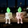 Tabletop Decorative Candle Figure 3D Printing Ornament, Wax Liquid Texture Dripping Sculpture with Pink And White Decor Movable Joints, Adjustable