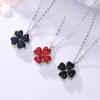Rotating Four Leaf Grass Necklace for Women's Light Luxury, Simple and Versatile Fashion Love Set