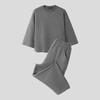 INCERUN Two Piece Suit Men Dropped Shoulder 3/4 Sleeve Pullovers Pants Sweatpants Outfits Sets