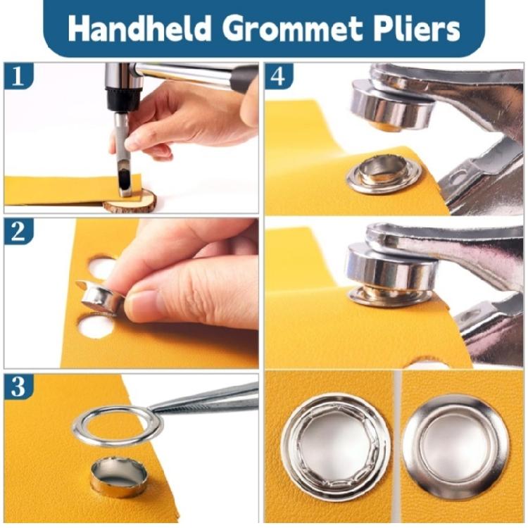 Heavy Duty 12mm Iron Eyelet Grommets With Punch Pliers And Hole Maker For Leathercraft Fabric Projects 200pcs Two Color