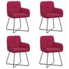 Dining Chairs 4 Pcs Velvet Wine Red 59 X 56.5 X 86 Cm