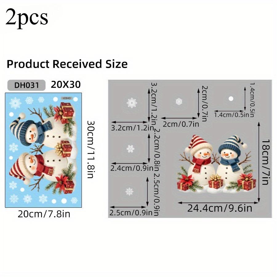 1pc Christmas Snowman Window Clings Removable Static Cling Decal Festive Winter Holiday Decor for Home Office Storefront Windows