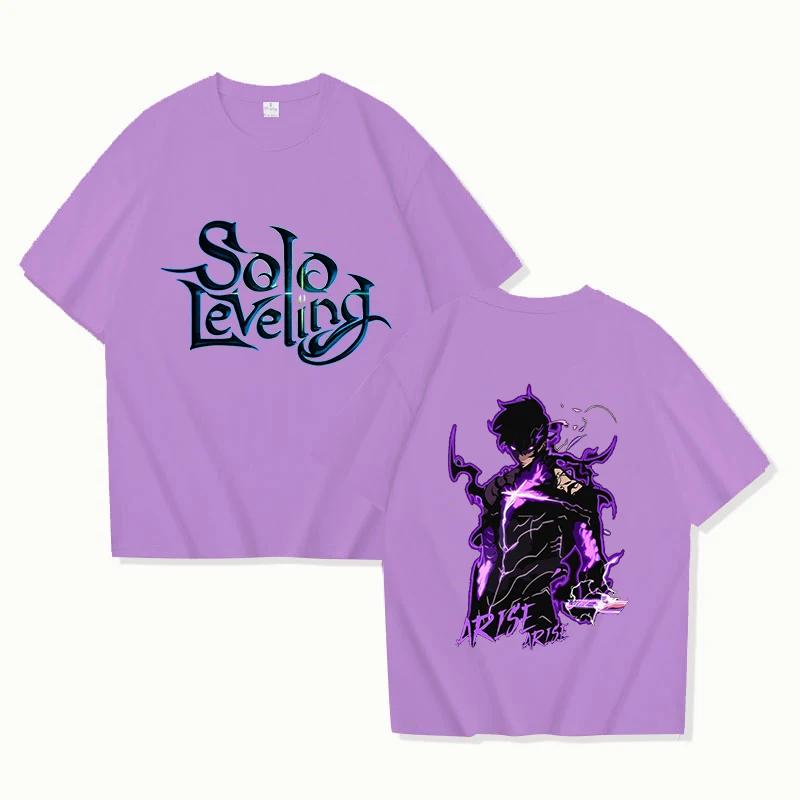 New Anime Solo Leveling T Shirt Unisex Short Sleeve O Neck Summer Casual Funny Sung Jin Woo Printing T-shirt Top Tee