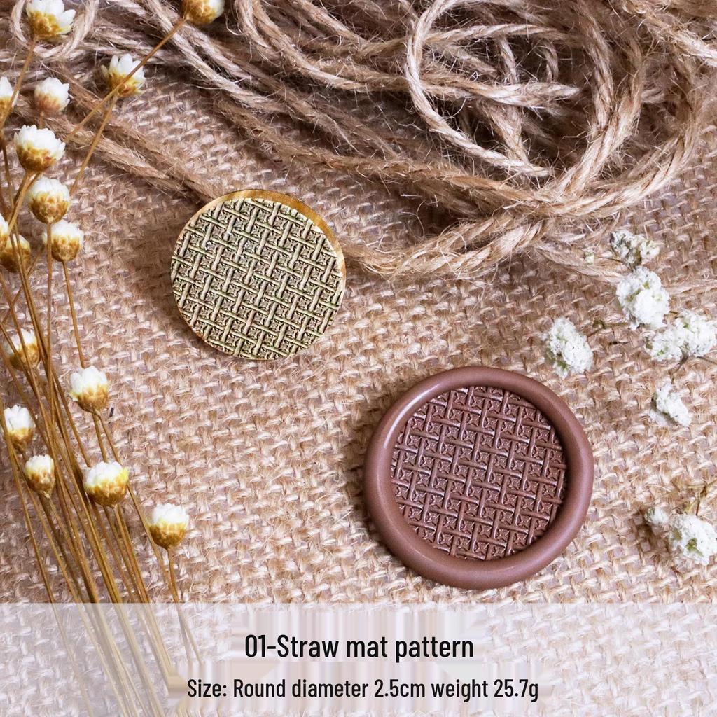 Three-Dimensional Engraved Brass Wax Seal Stamp Head with Frosted Irregular Multi-Layer Design