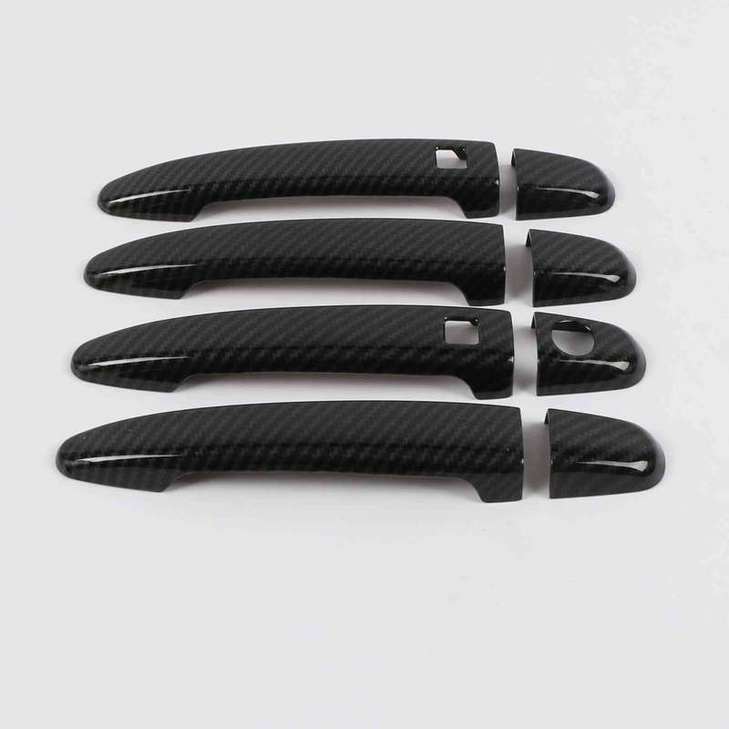 For Toyota Highlander Kluger XU40 2008 2009 2010 2011 2012 2013 ABS Chrome Carbon Black DOOR HANDLE COVER TRIM CAR ACCESSORIES