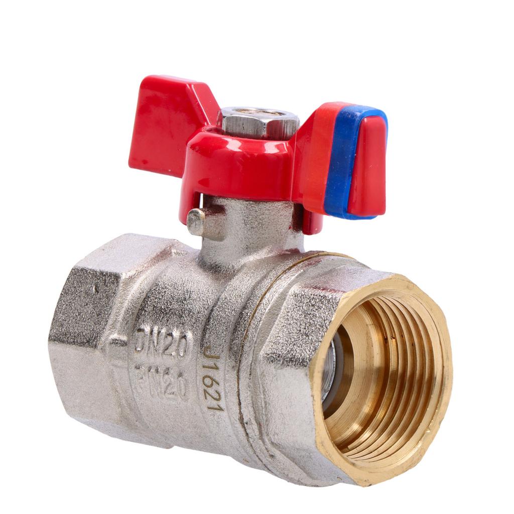 Female-female ball valve with butterfly, 3/4 inch, F-Comfort