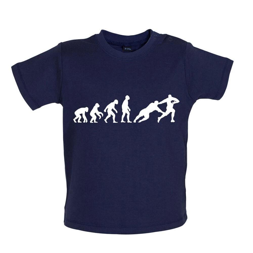 

Evolution Of Rugby - Baby Kids Boys Girls Unisex T-Shirt / Bodysuit - 6 National Six League Union 100