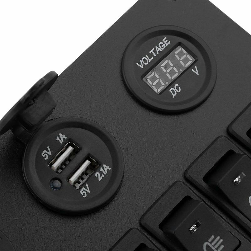 6-gangový spínač ovládacího panelu Led Rocker Breaker Auto Marine Boat Truck okruh