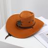 Western Cowboy Hat, Vintage Sheriff Hat Men's and Women's Horseback Riding Tourism Fishing Shade Sun Protection Belt Wind Rope