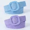 Korean Trendy 4cm Square Buckle Elastic Candy Color Waist Belt for Women