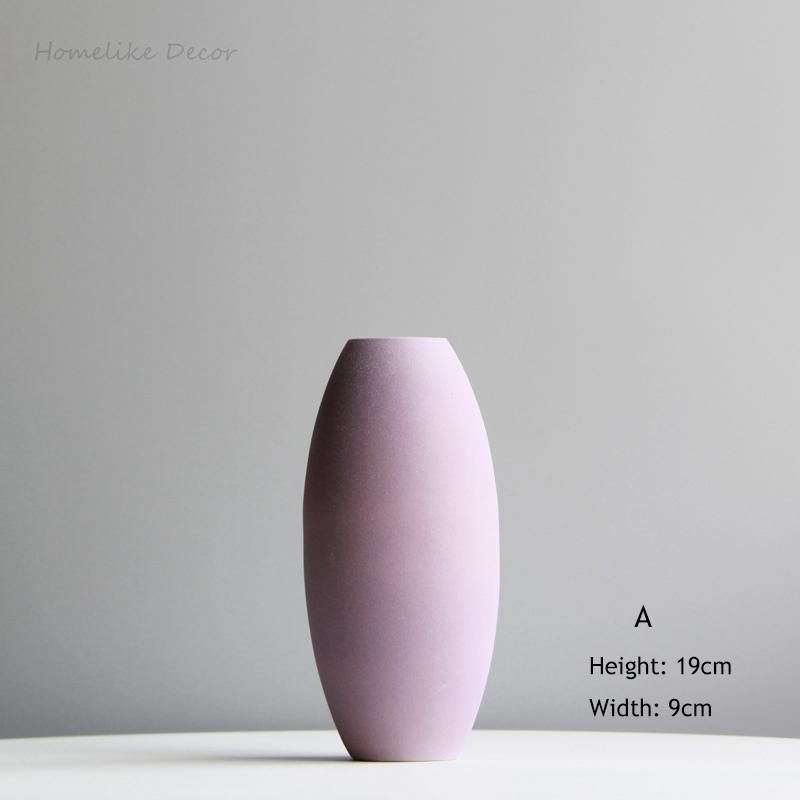 Minimalist Solid-color Flower Vase Colorful Ceramic Flower Vase Desktop Mini Vase Home Decorative Centerpiece