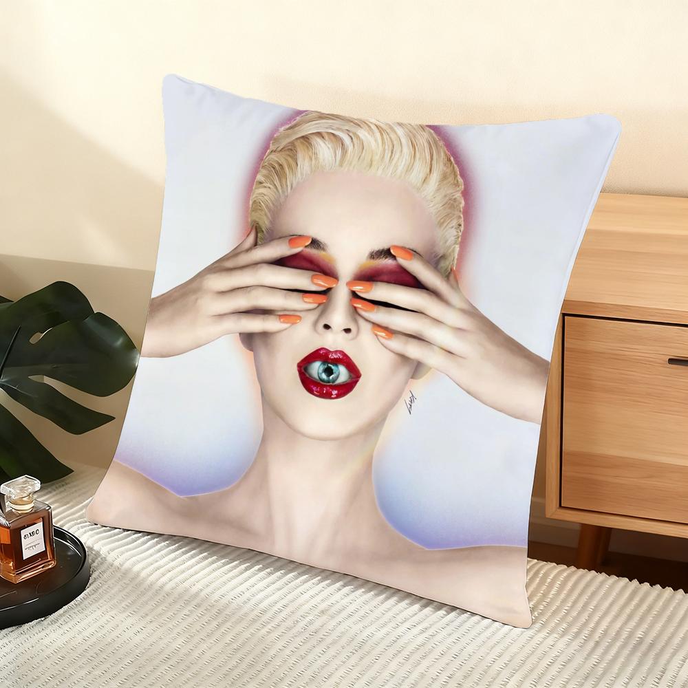 Katy Perry' Album Cushion Cover Silky Short Plush Home Sofa Cushion Cover - Invisible Zipper Home Decoration