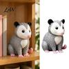 3D Printed Animal Decor for Desk Opossum Figurine, Cute Sitting Statue, Indoor Outdoor Collectible Possum Statues Shelf Porch Desktop Decor,
