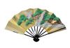 <Kyoto Fan> Hand-painted Double-sided Decorative Fan with Two Cranes and Autumn Leaves, with Fan Stand, Boxed