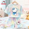 Vasaros Kawaii Hello Kitty Rinkinukai Kvėpuojantys Minkšti Vaikų Drabužiai Kūdikio Mergaitėms Mielas Animacinis 3D Spaudinys Trumpomis Rankovėmis Plonas Dviejų Dalių