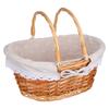 Rustic Willow Woven Basket for Wedding Flower Bridal Shower Decorative Floral Arrangement Storage Handy Portable Handle
