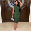 Xiaoyuan Women's Solid Color Sleeveless Bodycon Ruched Dress - Spring/Summer Collection