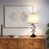 Kakanuo USB-Lade-Nachttischlampe für Wohnzimmer und Schlafzimmer – Traditionelle hohe Retro-Schreibtischlampe