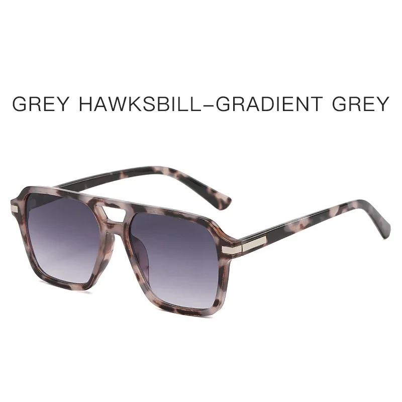  Vintage Double Bridges Square Sunglasses Men Gradient Lens Eyewear Shades Women Trending Sun Glasses UV400