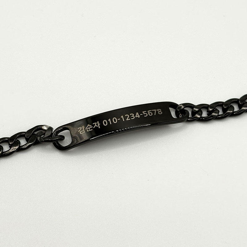 Surgical engraved dementia bracelet silver senior identification tag for dementia patients