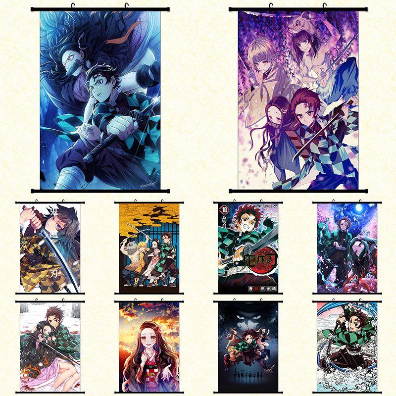 Autentisk Kimetsu No Yaiba Demon Slayer Tecknade Karaktärer Väggaffisch För Hem Och Rumsdekor