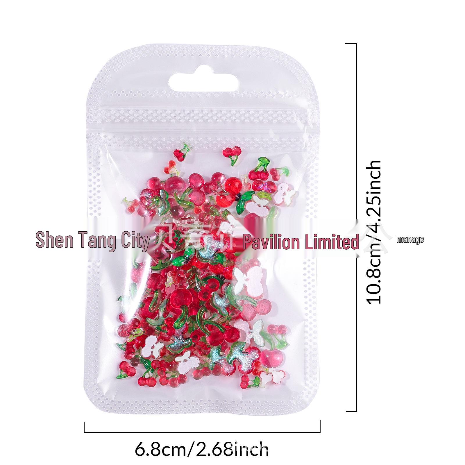 

Summer Fruit Cherry & Cartoon Nail Art Decorations - Sweet, Cute Resin Accessories 46 pieces