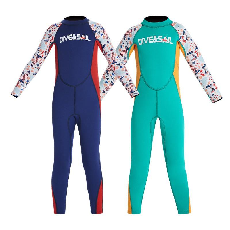 Kids 2.5mm Neoprene Wetsuit Long Sleeve Full Body Snorkeling Diving Surfing Cold Water Swimming